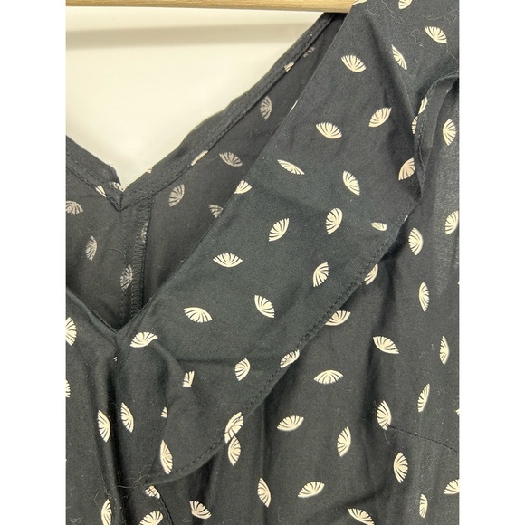 Promod Black Cream Print Cotton Fit and Flare Dress - Picture 4 of 4